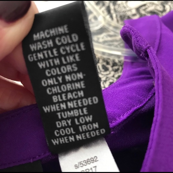 INC Purple Pull on Top/Blouse 2 Front Pockets, Sz L. - Picture 5 of 7